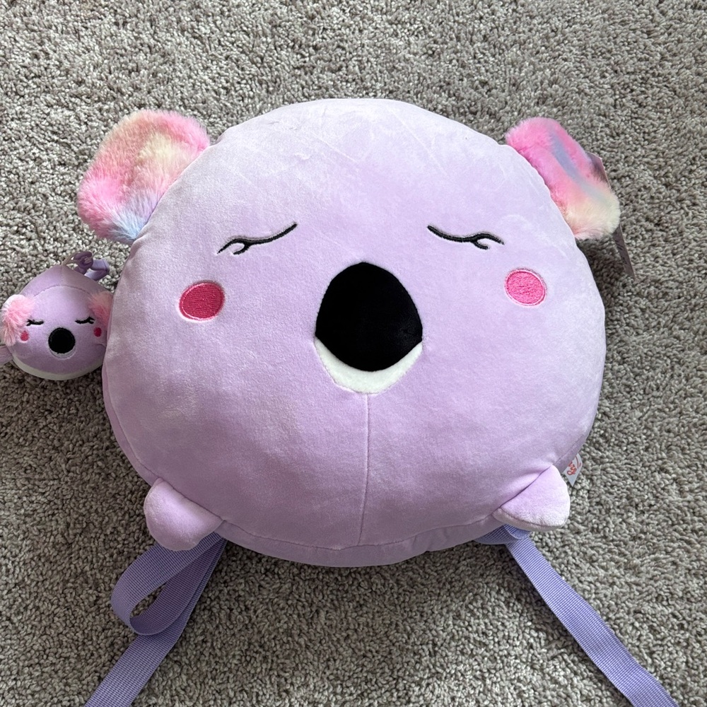 Lilac Koala Plush Backpack for Kids